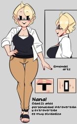 blonde character_sheet female fully_clothed mendelartz oc original_character pants tagme