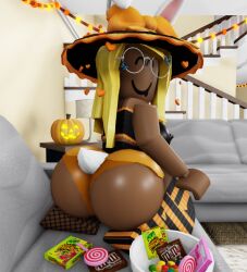 1girls 3d blonde_female blonde_hair breasts bubble_ass bubble_butt bunny_ears bunnysuit candy dark-skinned_female dumpy fat_ass fat_butt female female_focus glasses halloween hat hourglass_figure huge_breasts humanoid looking_at_viewer looking_back oc original_character pancakebass09 panties roblox roblox_avatar robloxian shiny_skin sitting smile smiling_at_viewer socks source_request spread_legs thick thick_ass thick_thighs thighhighs video_games voluptuous voluptuous_female wide_hips