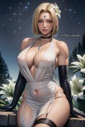 1girls ai_generated bindi blonde_hair curvaceous curvy_body curvy_female diffusionlad erect_nipples female female_only huge_breasts mature_female mommy naruto naruto_(classic) naruto_(series) naruto_shippuden nipple_bulge seductive_look solo_female stable_diffusion tsunade