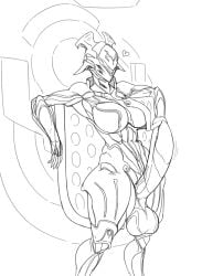 1futa full-package_futanari futa_only futanari garuda_(warframe) lewdreaper sketch standing tagme warframe