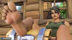 3d badomen feet female female_only foot_fetish foot_focus fortnite fortnite:_battle_royale goodomen3d no_shoes only_female ramirez_(fortnite) shiny shiny_skin soles solo solo_female toes