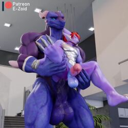 2boys 3d abs anal anal_sex animated anthro anthro_on_anthro bara big_balls big_penis blue_body carrying_partner carrying_position dragon e-zoid fleshlight_position gay glowing grabbing_from_behind grabbing_thighs horns huge_balls huge_cock humanoid_genitalia humanoid_penis loop low-angle_view male male/male male_moaning male_only moaning mp4 muscular muscular_male no_humans pecs rakuo red_hair scalie scar scar_across_eye size_difference sound sound_warning thick_penis thick_thighs v-line veiny_penis video wao_(e-zoid) yaoi