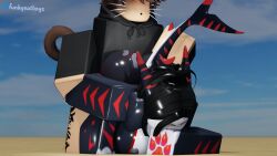 3d arm_grab cat_ears cat_tail catboy cum funkycatboys khun_(quitynep) kraxxcat roblox robloxian self_upload shark shark_girl shark_tail tagme tail_grab twitter_username