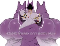 ass breasts female female_only gold_jewelry gold_necklace jewellery necklace puppy_b robe shadow_wizard_money_gang