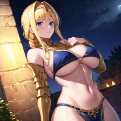 ai_generated alice_schuberg alice_synthesis_thirty blonde_hair curvaceous curvy_body curvy_female female_focus female_only huge_breasts long_hair seductive_look solo_female solo_focus stable_diffusion sword_art_online