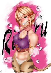 breath_of_fire breath_of_fire_ii clothing furry katt lactation milk small_breasts solo yoshioka_shingo