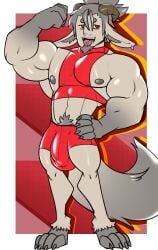 artisticwolfie bulge furry male male_only muscular_male tight_clothing tsukielewds