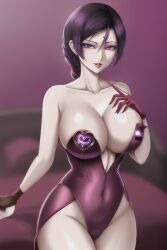 ada_wong ai_generated aiangron corruption corset purple_eyes resident_evil