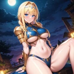 ai_generated alice_schuberg alice_synthesis_thirty blonde_hair curvaceous curvy_body curvy_female curvy_figure female_focus female_only huge_breasts long_hair panties seductive_look stable_diffusion sword_art_online voluptuous voluptuous_female