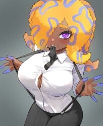 1girls absurd_res big_breasts blue-ringed_octopus breasts dark-skinned_female dark_skin female fuzzy_octoling hair_over_one_eye huge_breasts jtveemo long_hair naughty_face nintendo octoling octoling_girl smile splatoon splatoon_3 tao_blu_(splatoon) tentacle_hair thick_thighs thighs trombone_girl_(splatoon) wide_hips yoko_and_the_gold_bazookas_(splatoon)