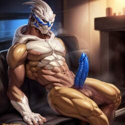 ai_generated alien alien_penis balls big_penis blue_penis detailed_background garrus_vakarian male male_only mass_effect musk musk_clouds musky_balls musky_cock notagaylizard nude nude_male on_back penis precum precum_drip presenting solo sweat sweating sweaty tagme turian