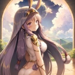 1girls ai_generated blush blush fate/grand_order fate/stay_night fate_(series) female female female_only nitocris_(fate) nitocris_(fate/grand_order) purple_eyes purple_hair smile smiling