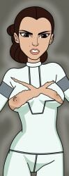 bardock510 big_breasts broken_cloth brown_eyes brown_hair clothed exposed_breasts forces_of_destiny padme_amidala star_wars