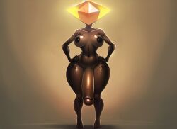 ai_generated big_penis creature diamond_(gem) dickgirl featureless_face futanari genitals gynomorph hands_on_hips huge_cock humanoid intersex nai_diffusion no_eyes no_face no_humans no_mouth no_nose oc original_character penis stable_diffusion wide_hips