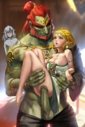 1girls blonde_hair breath_of_the_wild female ganondorf gerudo humanoid hylian link link_(breath_of_the_wild) male nipples pale_skin penis pointy_ears princess_zelda sakimichan tears_of_the_kingdom the_legend_of_zelda zelda_(breath_of_the_wild) zelda_(tears_of_the_kingdom) zonai_outfit