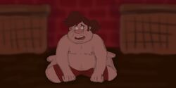 beauty_and_the_beast disney fagasta fat fat_man gap_teeth gay lefou looking_up male male_only questionable submissive_male