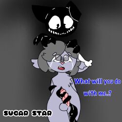 anthro canid canine canis cassy_(sugar_star) cock_and_ball_torture domestic_dog duo genital_torture goo_creature male mammal nightshade_(sugar_star) slime sugar_star_mlp tentacle