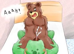 √tan 2boys bear bear_(franklin) bed blush cum franklin_(series) franklin_turtle furry interspecies multiple_boys one_eye_closed open_mouth small_penis turtle wink yaoi