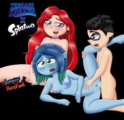 artist_request blue-skinned_female chelsea_(ruby_gillman) chelsea_van_der_zee ffm_threesome inkling inkling_boy ruby_gillman ruby_gillman,_teenage_kraken sex splatoon splatoon_(series) tagme threesome