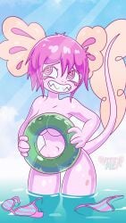 axolotl breasts embarrassed nude vitzy_(vitzypie) vitzypie water