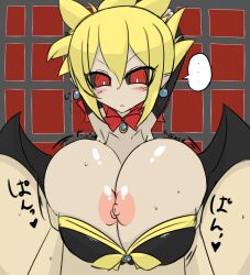 alternate_version_available big_breasts bimbo breasts demon_girl demon_wings disgaea disgaea_2 dress exposed_breasts gigantic_breasts groping groping_breasts huge_breasts hyper_breasts japanese_text large_breasts massive_breasts nippon_ichi_software paizuri rozalin vaba visible_nipples zenon