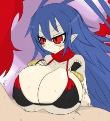 alternate_version_available big_breasts bikini bikini_top bimbo breasts canon_genderswap disgaea disgaea_d2 genderswap_(mtf) gigantic_breasts huge_breasts hyper_breasts laharl laharl-chan large_breasts massive_breasts nipple_bulge nippon_ichi_software paizuri paizuri_under_clothes vaba