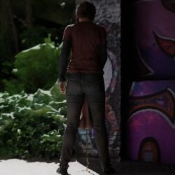 3d big_penis casual casual_exposure casual_peeing clothing ellie_(the_last_of_us) ellie_williams footwear futa_only futanari huge_cock human intersex mountaineer_(artist) naughty_dog pale_skin peeing peeing_outside tagme the_last_of_us urine urine_stream