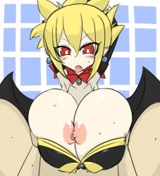 alternate_version_available big_breasts bimbo breasts demon_girl demon_wings disgaea disgaea_2 dress exposed_breasts gigantic_breasts groping groping_breasts huge_breasts hyper_breasts large_breasts massive_breasts nipples nippon_ichi_software paizuri rozalin vaba visible_nipples