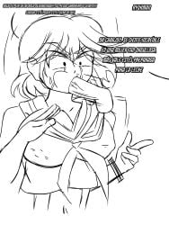 black_and_white blowjob blowjob_face body_control comic_page controller crying defeated kill_la_kill male/female matoi_ryuuko penis rape ryukman spanish_text