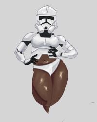 african_female black_body clone_trooper_(cosplay) clone_wars dark-skinned_female dark_skin female_only genderswap_(mtf) helmet m04n mo4n rule_63 solo solo_female solo_focus star_wars star_wars:_the_clone_wars