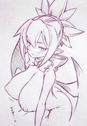 ass breasts completely_nude completely_nude_female demon_girl demon_wings disgaea disgaea_2 large_breasts looking_at_viewer nippon_ichi_software rozalin tsukareta_san