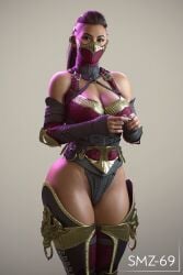 1girls 3d asian asian_female big_breasts breasts busty child_bearing_hips edenian female female_focus female_only hips large_breasts looking_at_viewer mask masked_female mileena mohleena mortal_kombat mortal_kombat_1_(2023) royalty smz-69 solo solo_female solo_focus thick_thighs