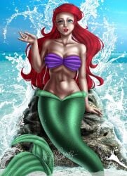 1girls ariel disney disney_princess female female_only green_tail jpeg mermaid mermaid_tail signature solo tagme the_little_mermaid water xxxone_samaxxx