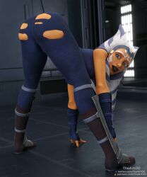 1girls 3d ahsoka_tano airress3d_(3d-modeller) alien alien_girl alien_humanoid bent_over big_lips boots clone_wars clothed clothed_female clothing female female_only fingerless_gloves footwear full_body fully_clothed gloves lekku_(anatomy) long_gloves looking_at_viewer pose shoes side_view solo standing star_wars teeth tentacle_hair the_clone_wars:_season_seven thearti3d togruta torn_clothes wardrobe_malfunction