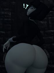 1girls 3d ass ass_focus bare_ass big_ass black_hair blender_(software) bottomless bubble_butt creepy_susie female female_only goth goth_girl huge_ass mr_chazz80 pale_skin short_hair solo tagme the_oblongs thick_thighs wide_hips