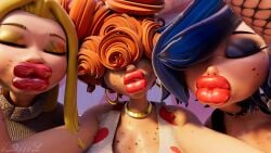 3d 3girls aged_up big_lips bimbo_lips blonde_hair blue_hair both_eyes_obstructed buchukisu choker ed_edd_n_eddy eye_shadow eyes_closed freckles hair_covering_eyes holding_viewer imminent_kiss kanker_sisters kissing_face kissing_fetish lee_kanker lip_fetish lip_focus lips lips_focus lipstick makeup marie_kanker may_kanker neonnnzz one_eye_obstructed orange_hair pov pov_kiss puckered_lips red_lipstick ripped_sleeves short_hair siblings simple_background sisters sweater tanktop
