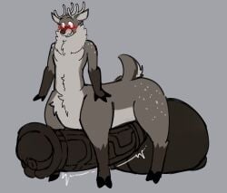 absurd_res anthro antlers balls big_balls big_penis blush commanderthings deer erection flare_(disambiguation) fluffy flustered genitals hi_res horn huge_balls huge_penis hyper hyper_balls hyper_genitalia hyper_penis looking_down mammal nude penis solo taur throbbing vein veiny_penis
