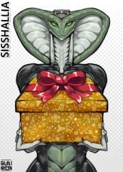 1girls albinion female female_only looking_at_viewer present sisshalia_(albinion) snake snake_girl