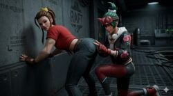 2girls 3d_animation ai_generated ass ass_grab ass_worship assisted_exposure blizzard_entertainment brigitte clothing female female_only green_hair grok groping_ass kiriko_(overwatch) kissing_ass mp4 overwatch overwatch_2 panties pants_down sound tagme thicc_ass thick_ass video white_panties yuri