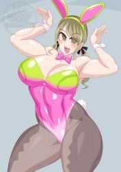 alternate_color alternate_costume amane_sachika big_breasts big_thighs blush breasts bunny_ears bunnysuit cosplay kamen_rider kamen_rider_gavv_(series) otokam1117 tagme thighs tokusatsu voluptuous voluptuous_body voluptuous_female