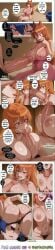 1boy 1girls ai_assisted ai_generated ass azazel_ameri big_ass big_ass_(male) big_breasts big_penis blue_hair blush breast_grab breast_press breasts breasts_out comic comic_page demon demon_girl english_text eyelashes faceless_male fat_ass_femboy female femboy femboy_on_female femboydom head_thrown_back highres huge_ass huge_breasts human human_male human_on_demon hung_femboy licking_lips mairimashita!_iruma-kun male male/female neptuwaifu orange_hair otoko_no_ko paizuri penis pleasure_face pointy_ears precum precum_on_breasts sex shaded_eyes straight suzuki_iruma text text_bubble thick_thighs thighhighs throbbing_penis tongue tongue_out