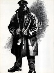 1981 dated domino_(donald_merrick) gay hi_res male male_only monochrome original penis traditional_media