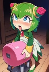 ai_generated breeding_mount breeding_mount_use clothed_female cosmo_the_seedrian futa_only futanari solo solo_female sonic_(series) sonic_the_hedgehog_(series) sonic_x