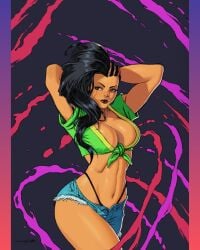 muukitta sam_oliver female solo female_only dark_skin dark-skinned_female breasts big_breasts cleavage black_hair laura_matsuda latina street_fighter street_fighter_v capcom 1girls