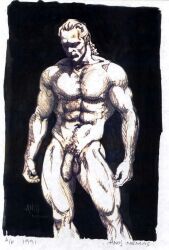 anos_nemos_(david_martin) 1991 dated monochrome traditional_media original male male_only gay 1boy solo