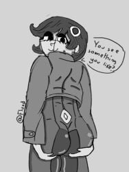 back_view bodysuit detective emma_(pokemon) emma_(pokemon_legends:_z-a) holding_ass horny_female looking_at_viewer looking_back looking_down matiere_(pokemon) matiere_(pokemon_legends:_z-a) pokemon pokemon_(trainer) pokemon_legends:_z-a pokemon_za short_hair sketch smirking smirking_at_viewer teasing teasing_viewer trenchcoat