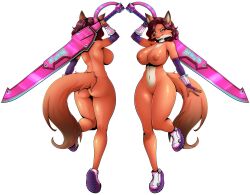5_fingers absurd_res alpha_channel anthro areola arm_armor arm_warmers armor armwear bedroom_eyes belly big_breasts blade blue_accents blue_armor blue_blade blue_boots blue_clothing blue_eyes blue_footwear blue_gem blue_sword blue_weapon blush blush_lines boots breasts brown_claws brown_ears brown_finger_claws brown_hair brown_hands brown_nose brown_tail brown_tail_tip butt canid canine canine_ears canine_tail cheek_tuft choker cify claws clothing colored confident confident_anthro confident_female countershade_belly countershade_face countershade_fur countershade_neck countershade_snout countershade_torso countershading cuffs_(clothing) curvy_figure cute_fangs cyberpunk diamond_(gem) digital_drawing_(artwork) digital_media_(artwork) dipstick_tail ear_tuft energy_sword energy_weapon eyebrow_through_hair eyebrows eyelashes facial_tuft fangs female female_only finger_claws fingers fluffy fluffy_tail footwear fox fox_ears fox_tail front_view fur fur_tuft furrowed_eyebrows futuristic futuristic_clothing futuristic_sword futuristic_weapon gem genitals glistening glistening_areola glistening_back glistening_body glistening_breasts glistening_butt glistening_cheeks glistening_eyes glistening_face glistening_fur glistening_hair glistening_legs glistening_melee_weapon glistening_nipples glistening_shoulders glistening_sword glistening_thighs glistening_torso glistening_weapon glowing glowing_accents glowing_armor glowing_boots glowing_cuffs glowing_footwear glowing_ring glowing_runes glowing_sword glowing_symbol glowing_weapon gradient_blade gradient_fingers gradient_hand gradient_sword gradient_tail gradient_tail_tip gradient_weapon hair hi_res hilt holding_melee_weapon holding_object holding_sword holding_weapon hourglass_figure humanoid_breasts humanoid_genitalia humanoid_hands humanoid_vulva jewelry large_sword large_weapon long_hair long_tail mammal markings melee_weapon mostly_nude multicolored_armor multicolored_armwear multicolored_belly multicolored_blade multicolored_body multicolored_boots multicolored_chest multicolored_clothing multicolored_cuffs multicolored_ears multicolored_face multicolored_footwear multicolored_fur multicolored_hands multicolored_sword multicolored_tail multicolored_torso multicolored_tuft multicolored_weapon multiple_images narrowed_eyes nebula_(breaker_of_star_systems) necklace nipples orange_areola orange_arms orange_back orange_belly orange_body orange_breasts orange_butt orange_chest orange_ears orange_eyebrows orange_face orange_fur orange_hands orange_legs orange_nipples orange_snout orange_tail orange_torso orange_tuft orange_upper_jaw orange_vulva pink_accents pink_armor pink_blade pink_boots pink_clothing pink_footwear pink_ring pink_sword pink_weapon playful pupils purple_arm_warmers purple_armwear purple_boots purple_clothing purple_footwear purple_hilt raised_calf raised_foot runes science_fiction seductive shoes shoulder_length_hair simple_background slit_pupils snout solo squint squinted_eyes sword sword_over_shoulder symbol tail tail_markings tan_belly tan_body tan_chest tan_countershading tan_face tan_fur tan_inner_ear tan_lower_jaw tan_snout tan_throat tan_torso tan_tuft teeth thick_eyelashes translucent translucent_hair transparent_background tuft vulva wavy_hair weapon weapon_over_shoulder white_armor white_boots white_choker white_clothing white_footwear white_jewelry white_necklace wide_hips wrist_armor