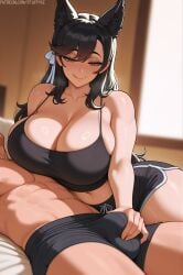 1girls ai_generated breasts character_request copyright_request female female_focus large_breasts light-skinned_female light_skin looking_at_viewer stuffyai thick_thighs thighs wide_hips 1boy male