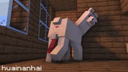minecraft xbox_game_studios microsoft llama_(minecraft) 1boy solo_male feral animal_genitalia 3d looking_at_viewer erection anus posing watermark feral_only lighting