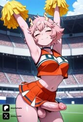 1futa ai_generated breasts cock colored dick erection futa_only futanari futanari/female futanarization light_skin light_skinned_futanari nickythecreator penis sexy sexy_body sexy_pose testicles uncensored veiny_penis mina_ashido ashido_mina boku_no_hero_academia my_hero_academia 1girl blush closed_eyes colored_skin cowboy_shot horns navel pink_hair pink_skin short_hair smile miniskirt orange_skirt pleated_skirt shirt skirt sleeveless blue_sky cloud day outdoors sky big_breasts large_breasts looking_at_viewer medium_breasts standing tits armpits arms_up black_sclera cheerleader choker closed_mouth crop_top holding holding_pom_poms midriff pom_pom_(cheerleading) solo stadium from_front front_view cammy_stretch